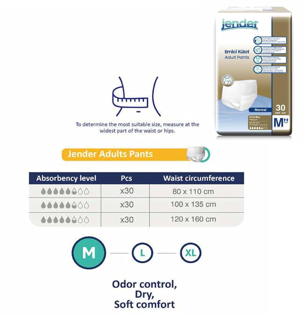 Pantalones de incontinencia Jender Talla L - 30 Unidades