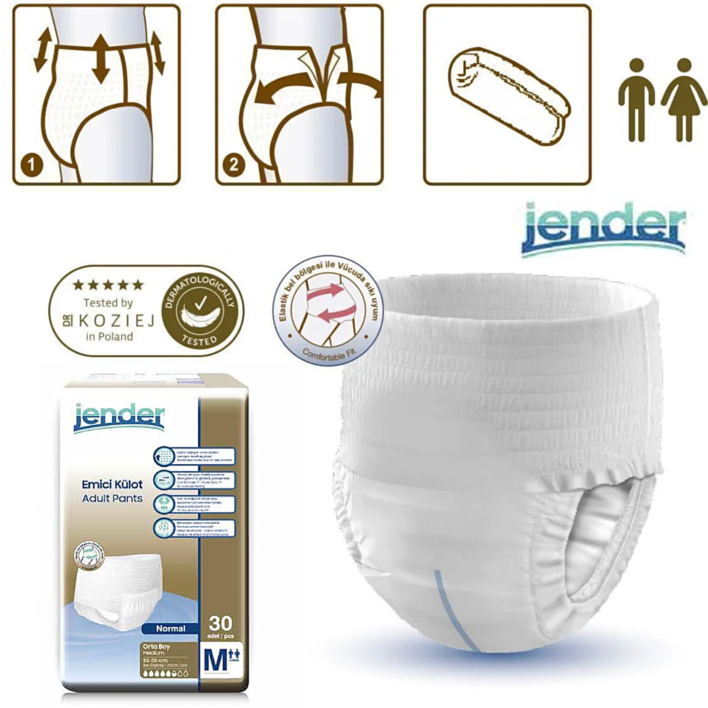 Pantalones de incontinencia Jender Talla L - 30 Unidades
