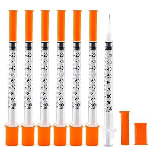 Jeringa para insulina con aguja integrada 29G, caja 100 uds