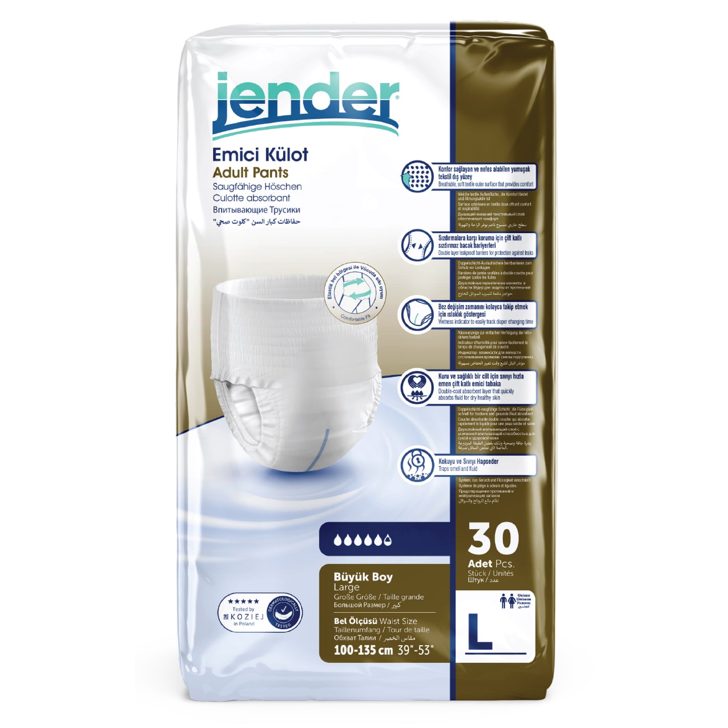 Pantalones de incontinencia Jender Talla L - 30 Unidades