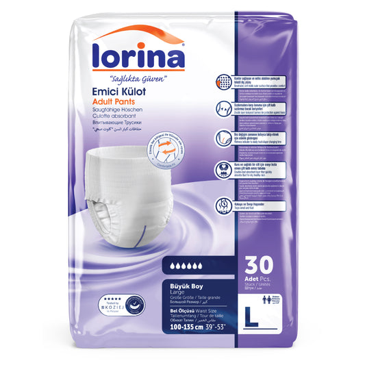 Bragas Para Adultos Lorina, Talla L, 120 Unidades