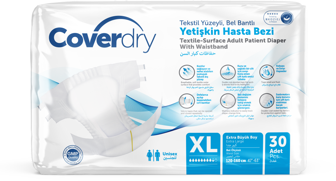 Pañales para adultos COVERDRY, talla XL (47-63), paquete de 30 uds