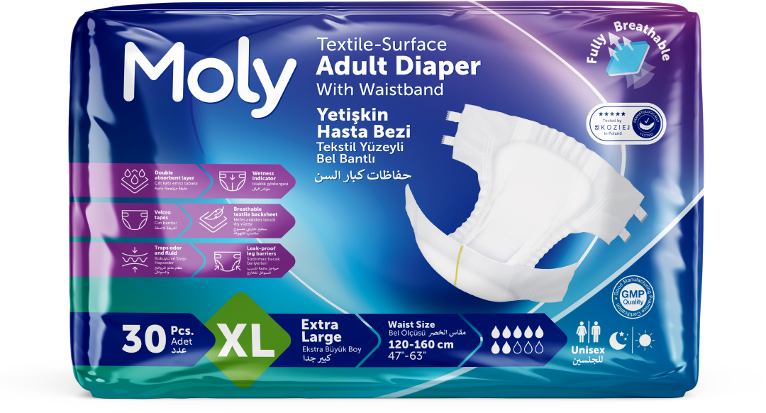 Pañales para adultos Moly XL, 30 unidades