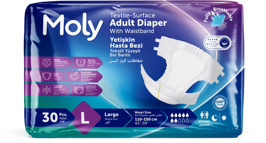 Pañales para adultos Moly, talla L, 30 uds