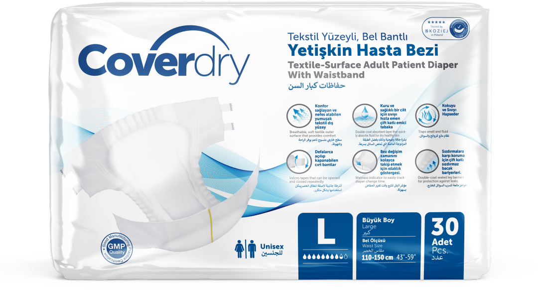 Pañales para adultos, talla L, Coverdry, 30 uds