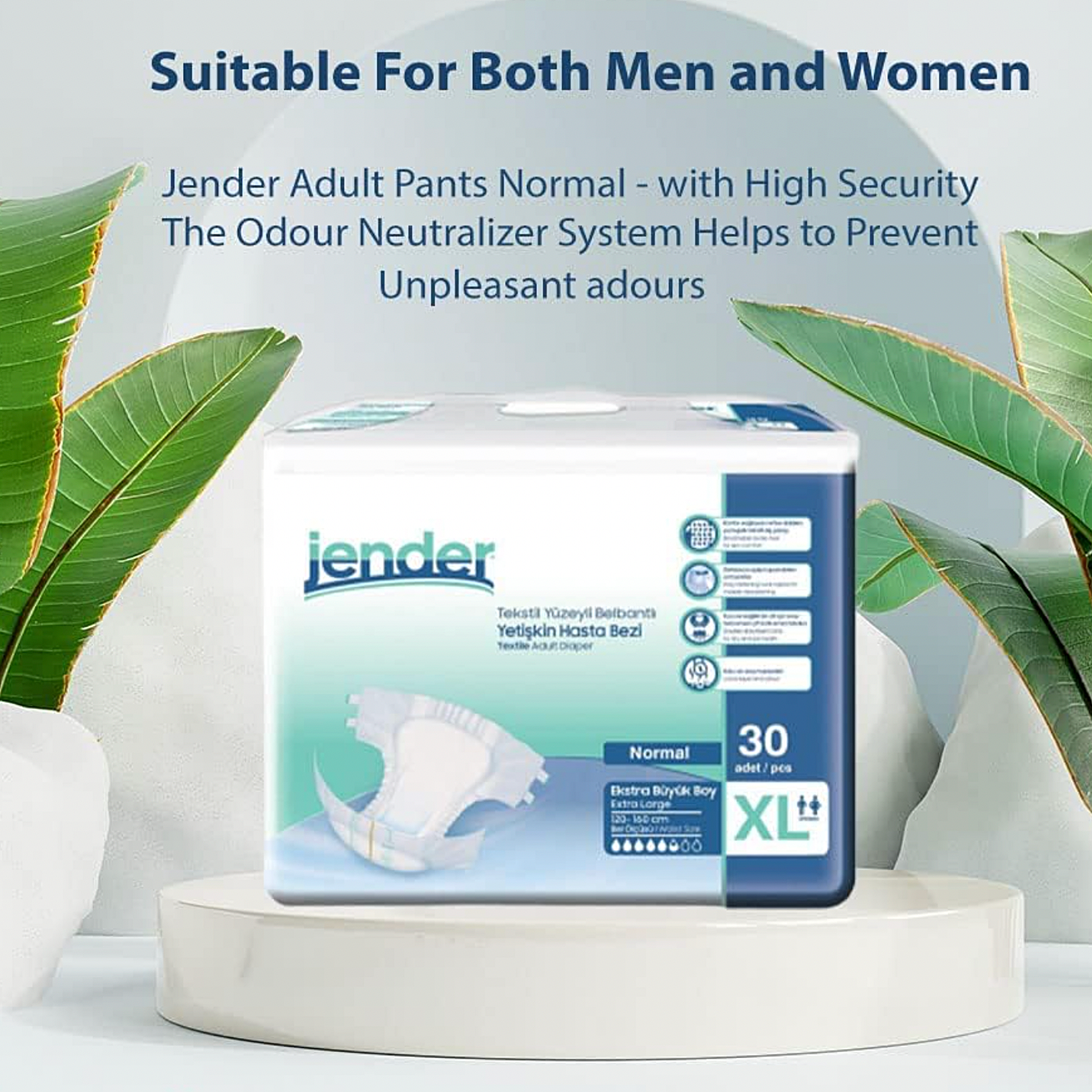 Pañales para Adultos Jender Talla L, 90 Unidades (3x30)