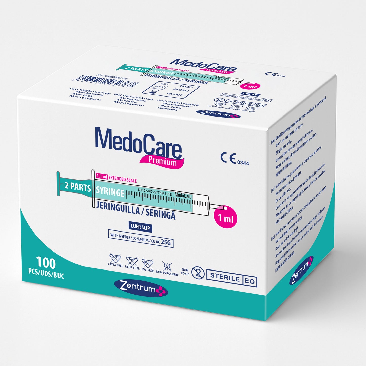 Jeringuillas 1 ml de dos cuerpos