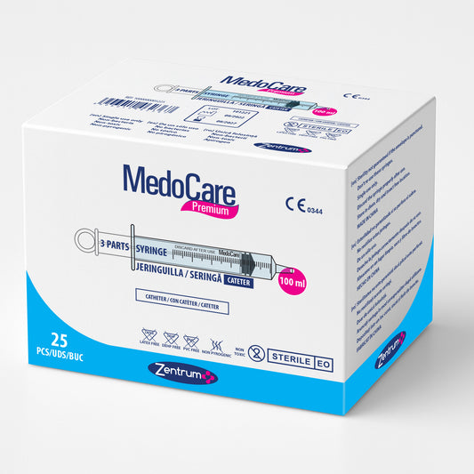 Jeringa Guyon para nutrición enteral 100 ml – Caja 25 unidades