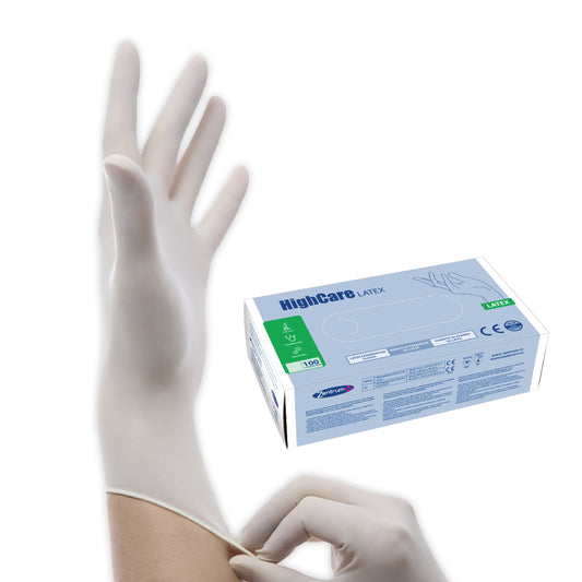 Guantes de látex con polvo, caja 100 uds