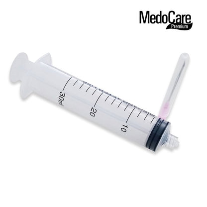 Jeringa desechable de 30 ml con aguja 18G, Luer Lock