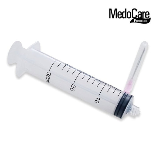 Jeringa desechable de 30 ml con aguja 18G, Luer Lock