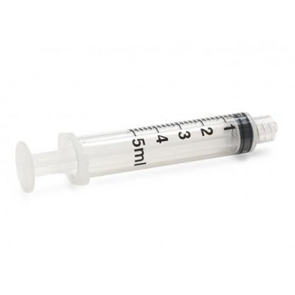 Jeringuillas 5 ml Luer Lock sin aguja, caja 100 unidades
