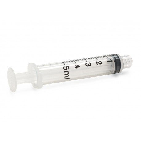 Jeringuillas 5 ml Luer Lock sin aguja, caja 100 unidades