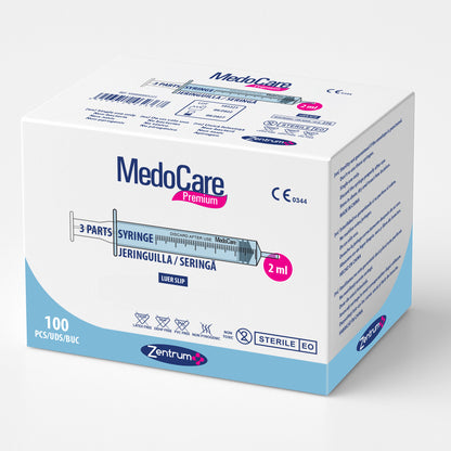 Jeringuillas de 2 ml Luer Slip sin aguja