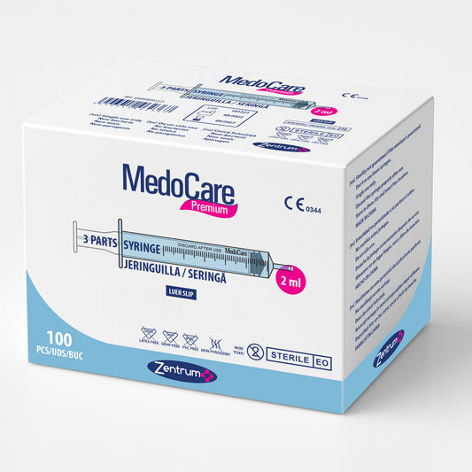 Jeringuillas de 2 ml Luer Slip sin aguja