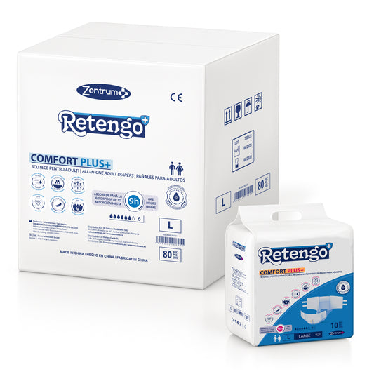 Pañales para adultos Retengo, talla L, caja de 80 unidades