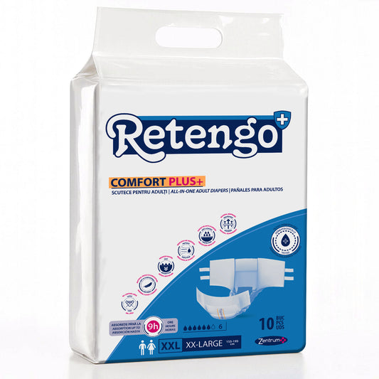 Pañales para adultos Retengo Comfort Plus XXL - Paquete de 10 unidades