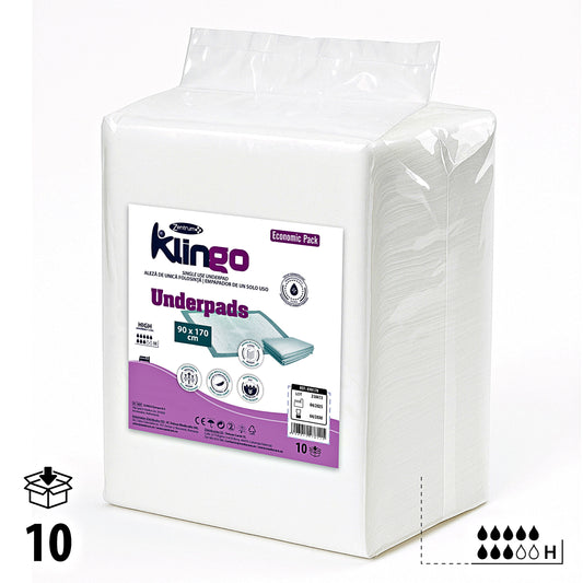Empapadores cama Klingo 90x170 cm, pack 10 uds