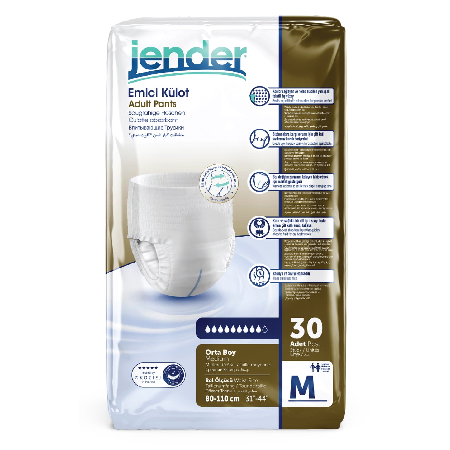 Pañales Bragas Jender Talla M – 30 Unidades