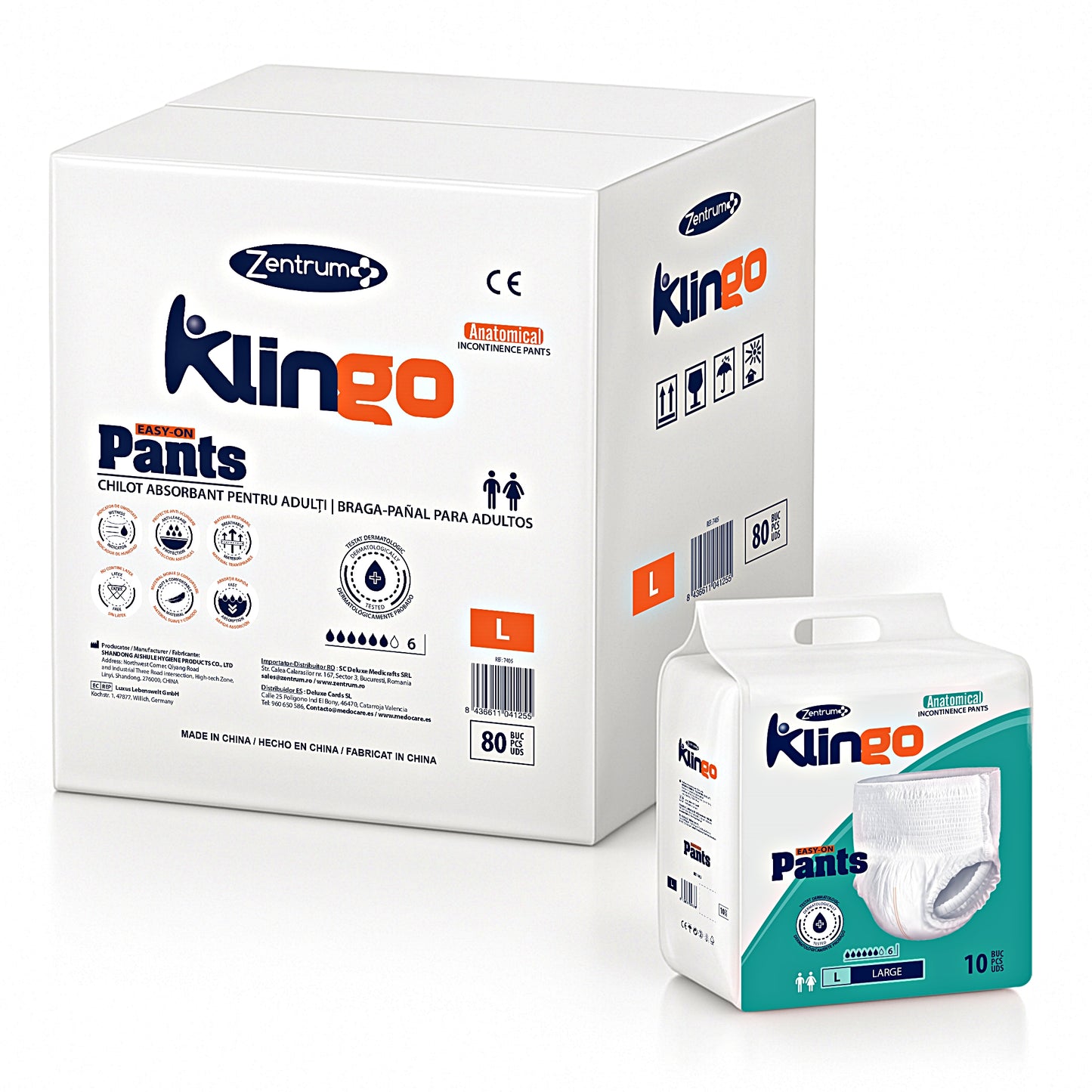 Bragapañales Klingo talla L, talla 44-48, cintura 84-100 cm, pack económico 80 uds