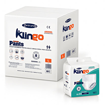 Bragapañales Klingo talla L, talla 44-48, cintura 84-100 cm, pack económico 80 uds