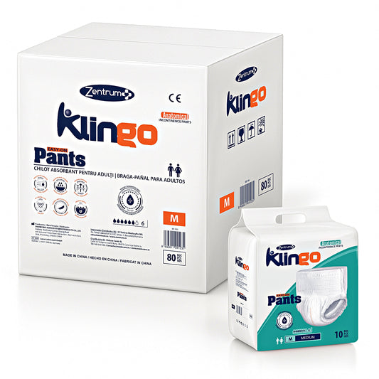 Bragapañales Klingo Talla M (36-44) | Cintura 70-90 cm – pack ahorro 80 uds