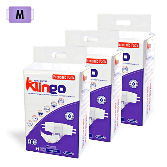Pañales para adultos Klingo, talla M, 90 unidades (3 x 30)