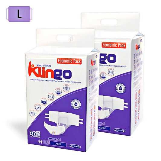 Pañales adultos Klingo L - paquete promocional 2x30 uds