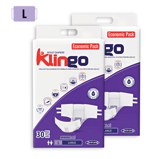 Pañales para Adultos Klingo Talla L – Pack Promocional 60 Unidades (2x30)