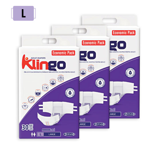 Pañales para Adultos Klingo Talla L – 90 Unidades (3x30)